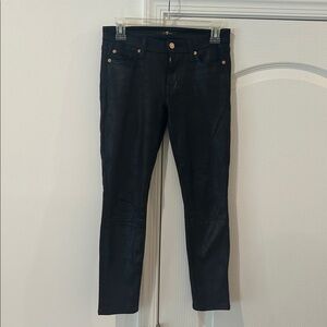 7 For All Mankind Black Textured Pants